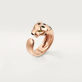 Prsten Panthere De Cartier – růžové zlato, tsavoritové granáty, onyx – Cartier