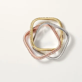 Prsten Trinity Cushion, klasický model, s pavé