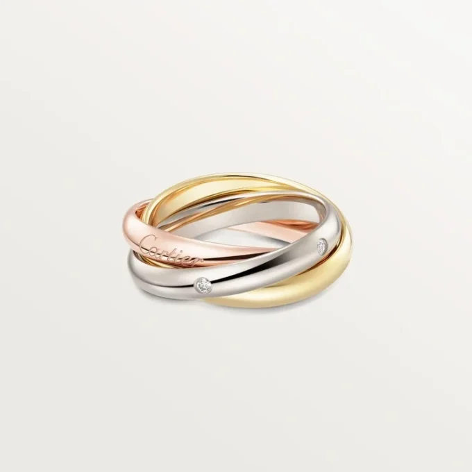 Prsten Trinity, klasický model, 5 diamantů