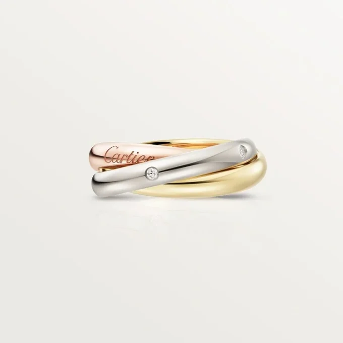 Prsten Trinity, klasický model, 5 diamantů