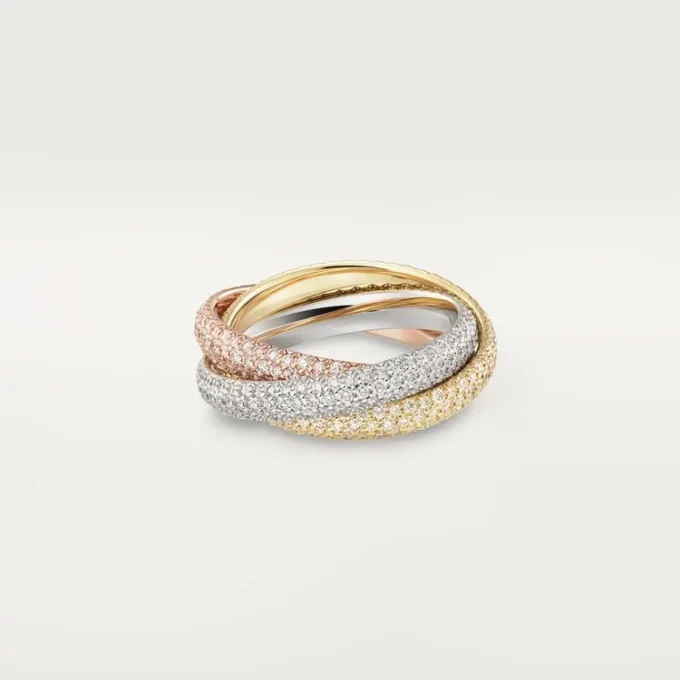 Prsten Trinity, klasický model, s pavé