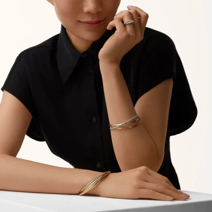 Prsten Trinity, klasický model, s pavé