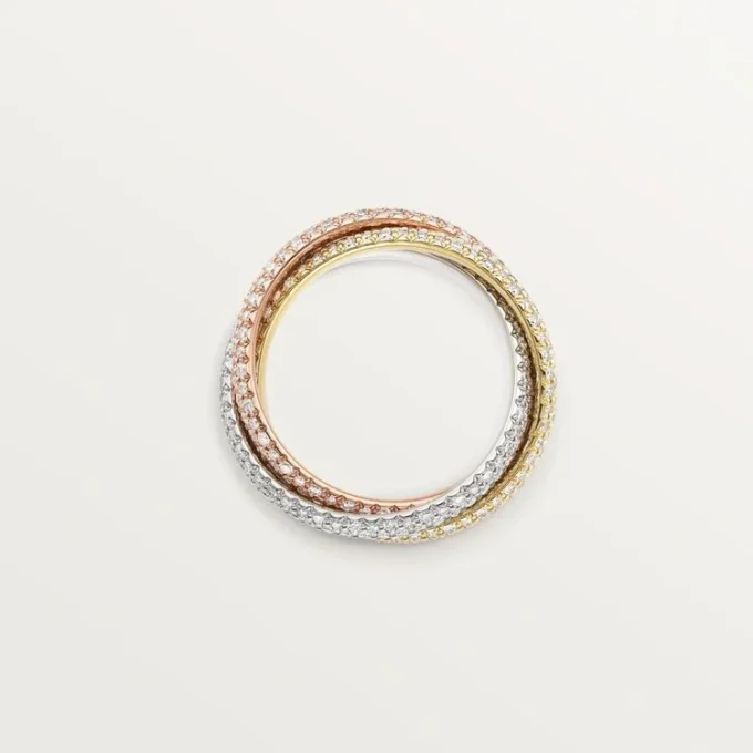 Prsten Trinity, klasický model, s pavé