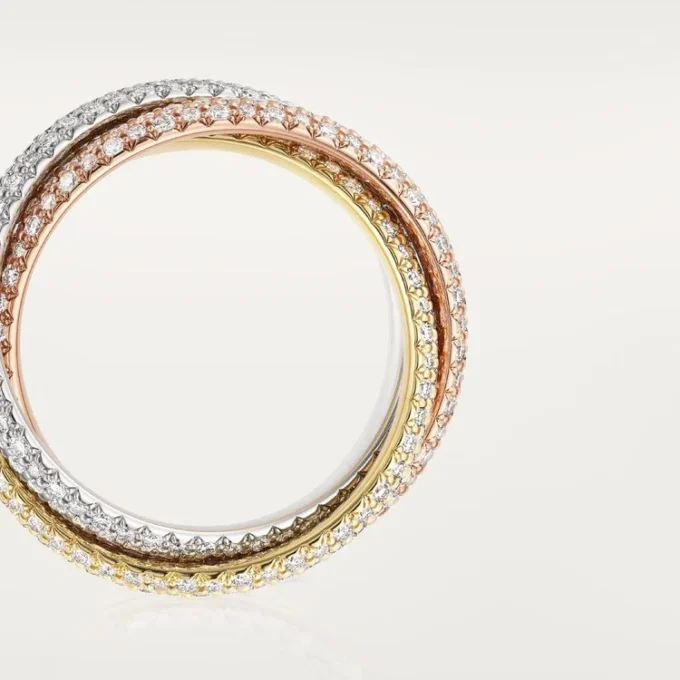 Prsten Trinity, klasický model, s pavé