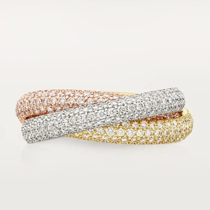 Prsten Trinity, klasický model, s pavé