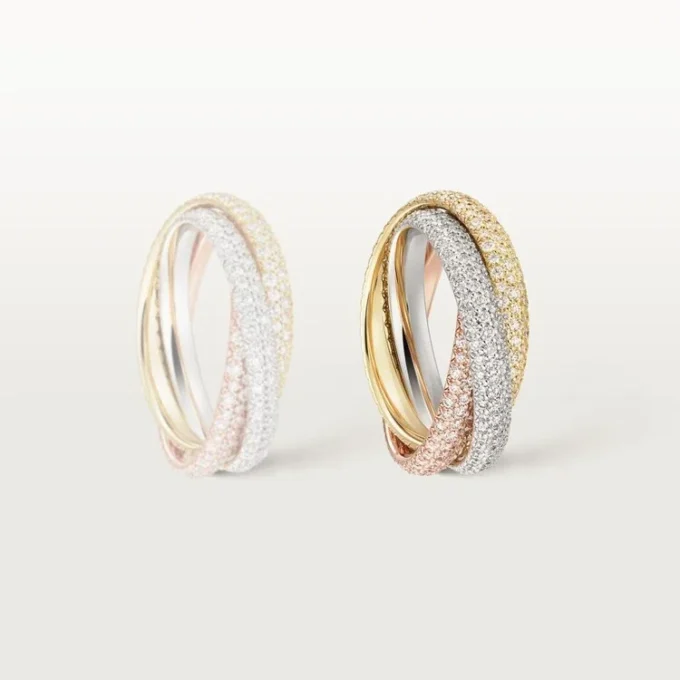 Prsten Trinity, klasický model, s pavé