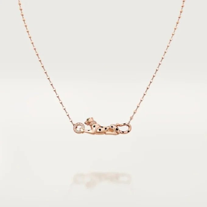 Náhrdelník Panthere De Cartier – růžové zlato, tsavoritové granáty, diamanty – Cartier