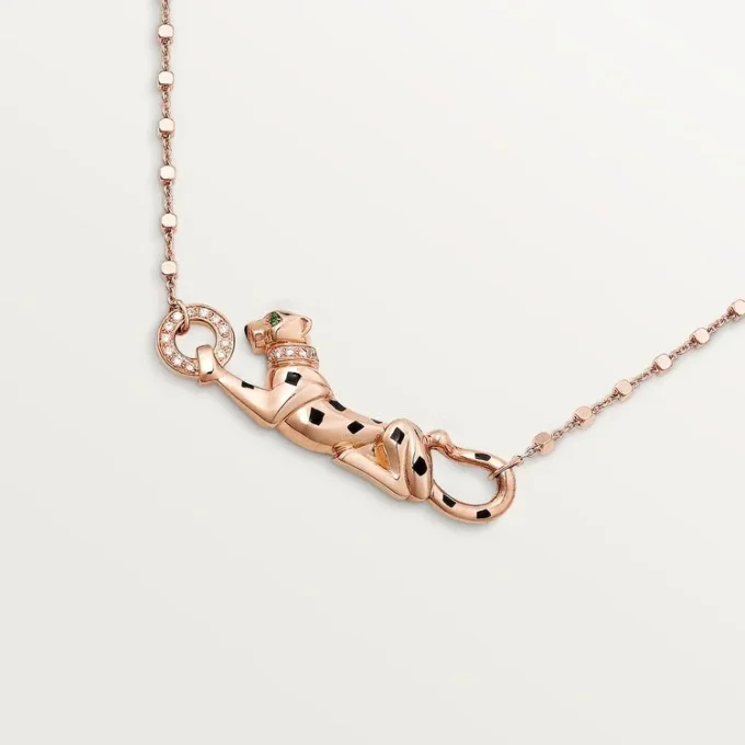 Náhrdelník Panthere De Cartier – růžové zlato, tsavoritové granáty, diamanty – Cartier