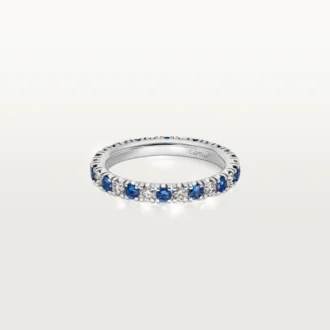 Snubní prsten Etincelle De Cartier – platina, safíry, diamanty – Cartier