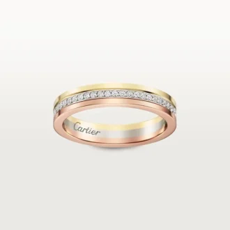 Snubní prsten Trinity – bílé zlato, žluté zlato, růžové zlato, diamanty – Cartier