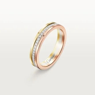 Snubní prsten Trinity – bílé zlato, žluté zlato, růžové zlato, diamanty – Cartier